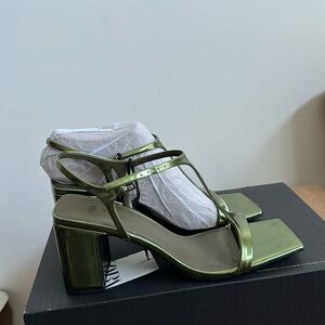Zara metallic sandal 9 NWT